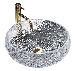 Умивальник Rea Ise 40x40 transparent (cristal) (REA-U5070), Глянцева