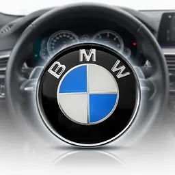 Емблема керма Bmw 45 мм Синьо-Біла з чорним ободом (OEM: 51148132375)