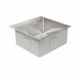 Кухонна мийка Platinum Handmade з нержавіючої сталі 3 мм квадратна 50x50x22 см (000032259) - мініатюра 3