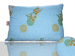 Подушка Ecotton 60х60 см антиалергенна натуральний чохол блакитний 50-0012 Blue (4372)