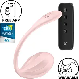 Смарт-віброяйце Satisfyer Ribbed Petal Connect App Rose з керуванням через смартфон і пульт ДУ