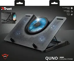 Підставка для ноутбука Trust GXT 1125 Quno 17.3` Blue LED Black (23581) [70907] - мініатюра 7