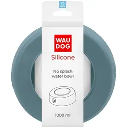 Миска-непроливайка Waudog Silicone 1 л сірий