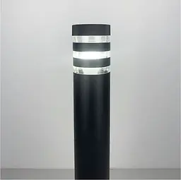 Стильний вуличний ліхтар в чорному корпусі | Line F | Арт. 8021 80CM BK (стовп) - мініатюра 3