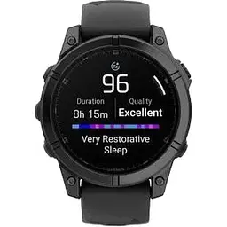 Смарт-годинник Garmin Fenix E 47mm AMOLED Slate Gray Steel with Black Silicone Band (010-03025-03/01/13) - мініатюра 4