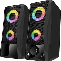 Колонки 2.0 Real-El S-107 Black, 2 x 3 Вт, USB, mini - jack 3.5 мм, RGB - підсвічування (EL121100017)