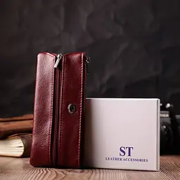 Містка ключниця з натуральної шкіри ST Leather 22508 бордова - мініатюра 10