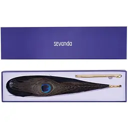 Лоскітка Lockink Sevanda Natural Peacock Flirting FeaTher Tickler, перо павича - мініатюра 8