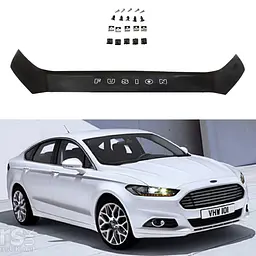 Дефлектор капоту мухобійка для Ford Mondeo / Fusion 2013- Євро Кріплення (Voron Glass) MF10712