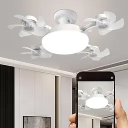 Світлодіодна стельова люстра-вентилятор AY1053 / LED лампа з вентилятором у патрон / Стельовий світильник-вентилятор 60W - мініатюра 4