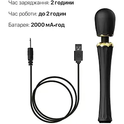 Вібромасажер з насадками Zalo - Kyro Wand Obsidian Black - мініатюра 6