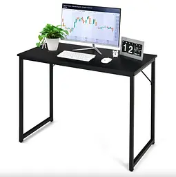Письмовий стіл Costway Homart із сталевим каркасом чорний - мініатюра 7