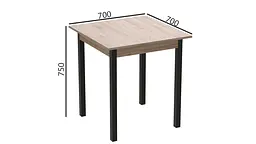 Стіл кухонний Ferrum-decor Агата 75x70x70 Чорний ДСП Сан-Марино 16мм (FRD-105668) - мініатюра 3