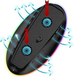Підставка Subsonic PS5 для PS5 і PS5 Slim 2-швидкісний вентилятор світлодіодна база PS5 RGB - мініатюра 6