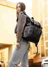 Жіночий рюкзак ролл Sambag Loft Zard чорний 46 х 28 х 13 см (22618001)