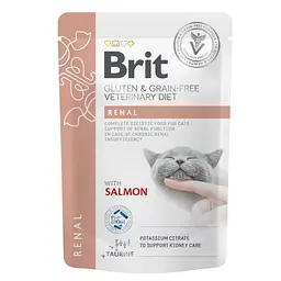 Вологий корм для кішок Brit GF VetDiets Renal з лососем 85 г (8595602566709) - мініатюра 1
