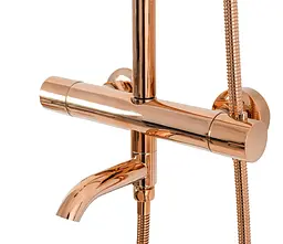 Душова система Rea Lungo з термостатом та виливом rose gold REA-P6606, Теплий захід сонця - мініатюра 4