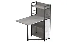 Стіл книжка з етажеркою Практик 1 Ferrum-decor 1200x640x990 Чорний метал ДСП Бетон 16 мм (FRD-104617) - мініатюра 4