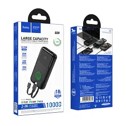 Портативна батарея Powerbank Hoco Q28 Victory 22.5W+PD20W 10000mAh Black - мініатюра 6