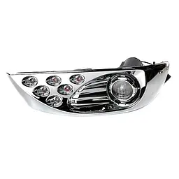 LED Протитуманні фари для Toyota Prado FJ120 2003-2009 H3 12V 55W FOG+DRL з проводкою Комплект (TY-085E-W 2в1 Сhromе) - мініатюра 3