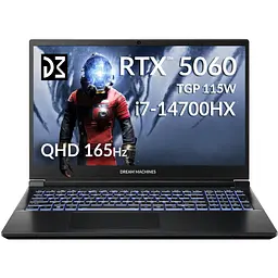Dream Machines 15.6” QHD 144Hz/i7-14700HX/32 GB/SSD 1TB/RTX5060/GLAN/DOS (RG5060-15UA21)
