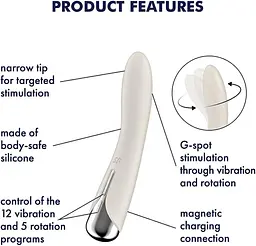 Вібратор Satisfyer Spinning Vibe 1 17.5 см білий - мініатюра 8
