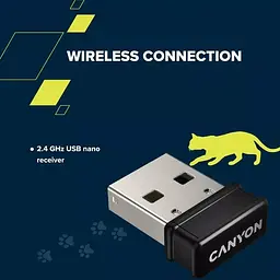 Комплект (Клавіатура та Миша) CANYON HSET-W6 EN Kitty Edition AAA+АА Wireless Violet - мініатюра 7