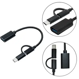 Перехідник OTG AC-150 2in1 USB 3.0 - MicroUSB USB Type-C Black XoKo (AC-150-BK) - мініатюра 4
