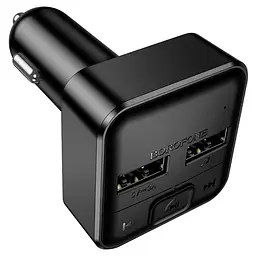 АЗП FM модулятор Borofone BC63 Selecto QC3.0 (2USB-A) Black - мініатюра 5
