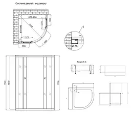 Набір Lidz Душова кабіна Latwa SC90x90.SAT.MID.GR напівкругла, скло тоноване 4 мм + Душовий піддон Kapielka ST90x90x26, з панеллю - мініатюра 14
