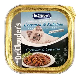 Вологий корм для котів Dr. Clauder's Shrimp and Cod з креветками та тріскою 100г