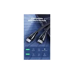 Кабель мультимедійний HDMI M to HDMI M 2.0m braided HD140 black Ugreen (80403) - мініатюра 3