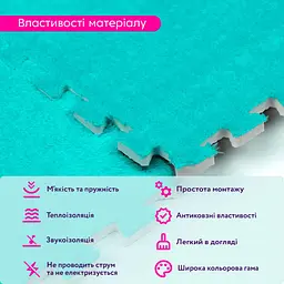 Підлога-пазл плюшевий 30х30х1см М'ятний SW-00002088 - мініатюра 4