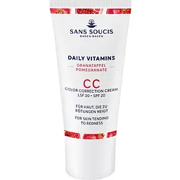 CC-крем корректор для лица Sans Soucis Daily Vitamins CC Cream Anti Redness SPF20 Гранат от покраснения кожи 30 мл