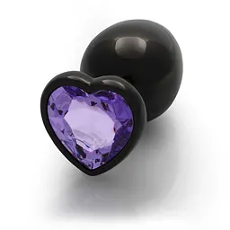 Анальна пробка Ouch! Heart Gem Butt Plug Large, 9.3 см (чорний)