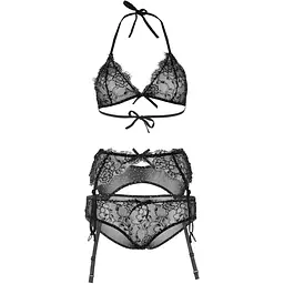 Мереживний комплект зі стразами Leg Avenue Bright Lights RhinestOne M - мініатюра 5