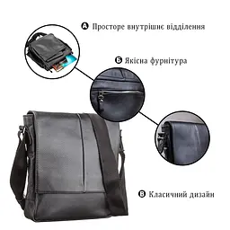 Сумка чоловіча SHVIGEL 00861 чорна - мініатюра 4