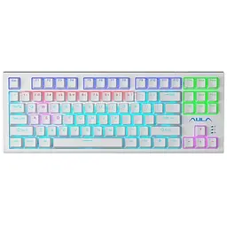 Клавіатура Aula F3032 White keycaps plus 21 Yellow keys KRGD Brown USB UA White (6948391201757)