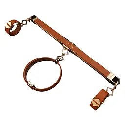 Фіксатор-розпірка LOCKINK Adjustable Spreader Bar Set, шкіряний, коричневий