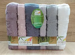 Набір бамбукових махрових турецьких рушників Cestepe 6 штук Bamboo Damaks 50х90