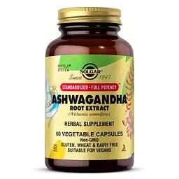 Натуральна добавка Solgar Ashwagandha Root Extract Standardized Full Potency, 60 вегакапсул