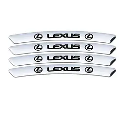 Емблема обода колеса Lexus 4 шт Алюміній наклейка на диски на скотчі Сірі