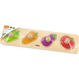 Дерев'яна рамка-вкладиш Viga Toys Овочі 4 елементи(44532) - мініатюра 2
