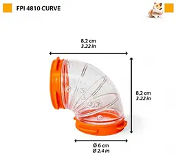 Тунель для гризунів Ferplast FPI 4810 Curve помаранчевий 6x6 см Ø 6 см 84810099 - мініатюра 3