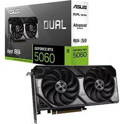 Відеокарта Asus Dual GeForce RTX 5060 8GB OC Advanced (DUAL-RTX5060-O8G-A) EU [175199]