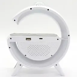 Лампа-нічник з бездротовою зарядкою YN-2366 дискокуля розумний RGB світильник музична колонка 15Вт Білий - мініатюра 3