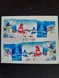 Новогодние наклейки на ногти STZ-158