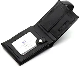 Класичне чоловіче портмоне з натуральної шкіри ST Leather В102 чорне 9,5 см - мініатюра 5