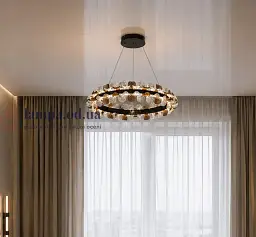 Сучасна підвісна LED люстра Diasha MD2511/600BK чорна 86W з пультом