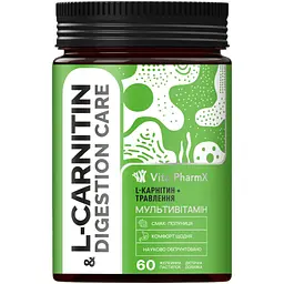 Вітамінно-мінеральний комплекс Vita PharmX L-Carnitine & Digestion Care 60 жувальних пастилок